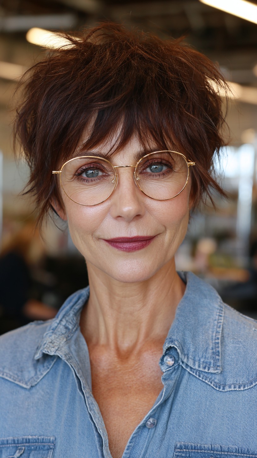 Chic Textured Pixie Cut for Mature Women