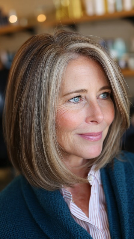 Classic Mid-Length Cut with Seamless Blending