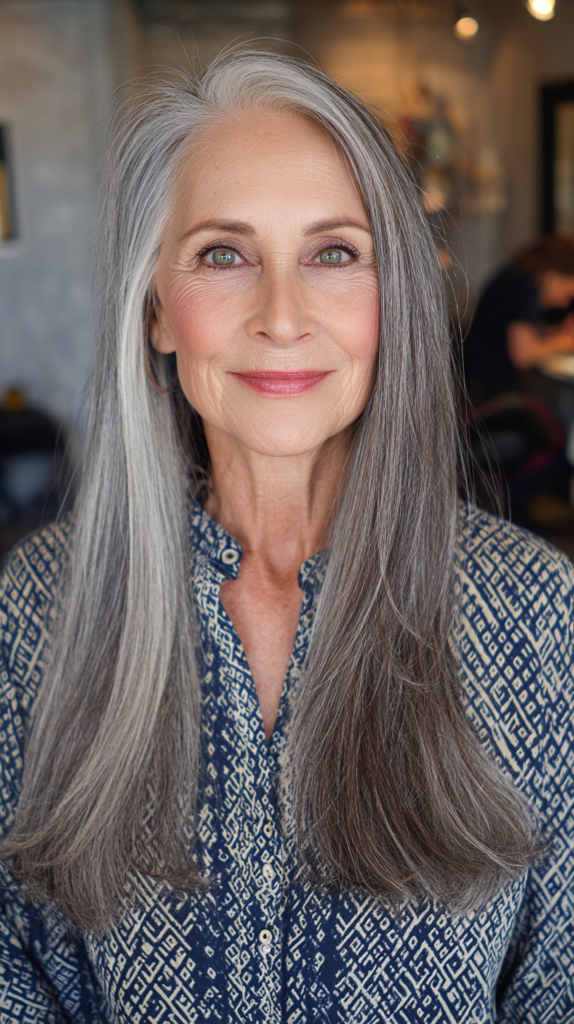 Classic Silver Straight Cut with Subtle Waves