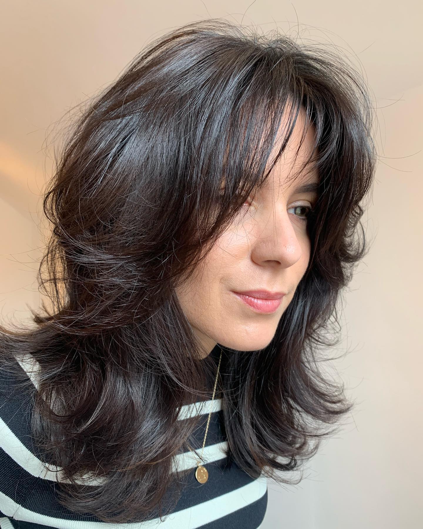 Deep Brunette Feathered Cascade