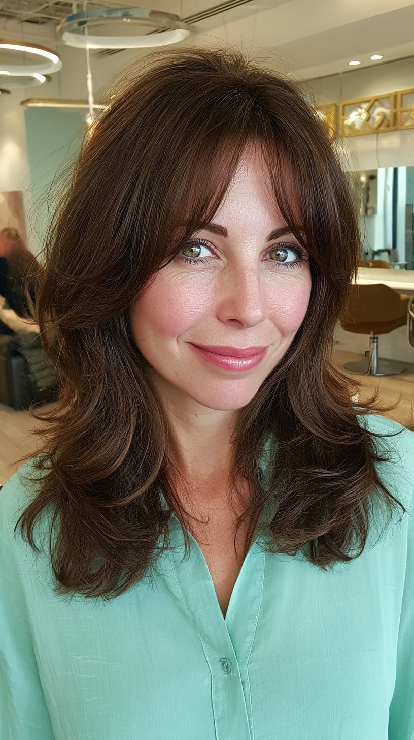 Effortless Chestnut Waves with Soft Layering