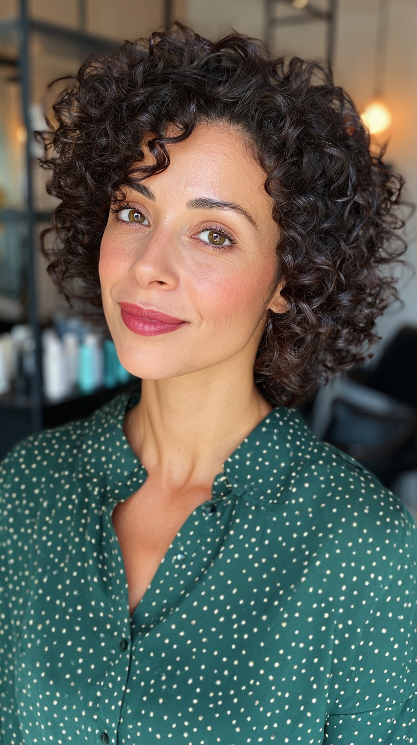 Effortless Spiraled Brunette Bob