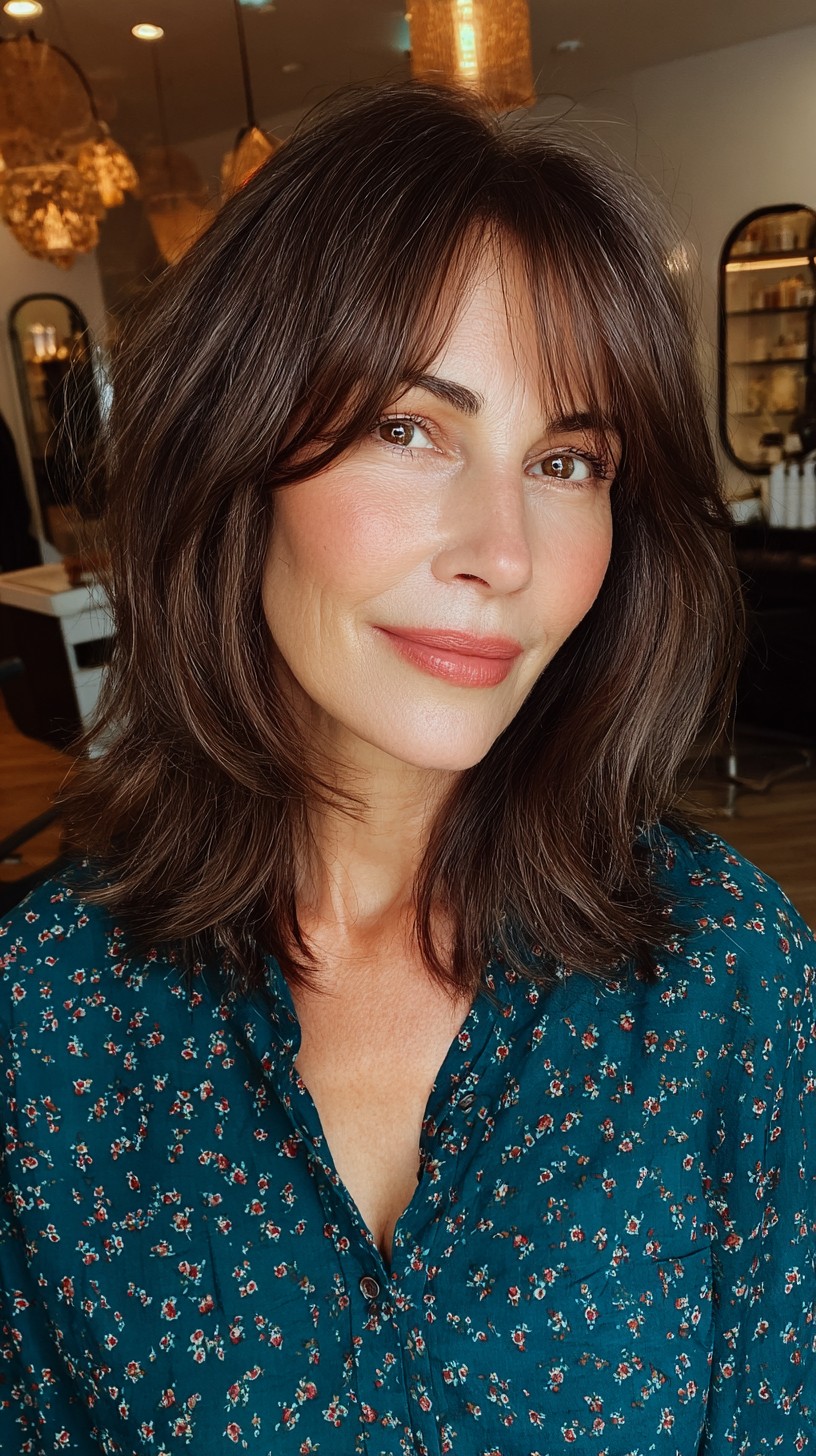 Effortlessly Chic Shoulder-Length Cut for Fifty-Somethings