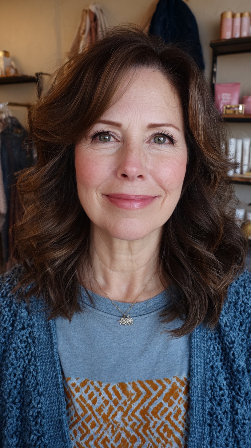 Effortlessly Tousled Medium-Length Waves