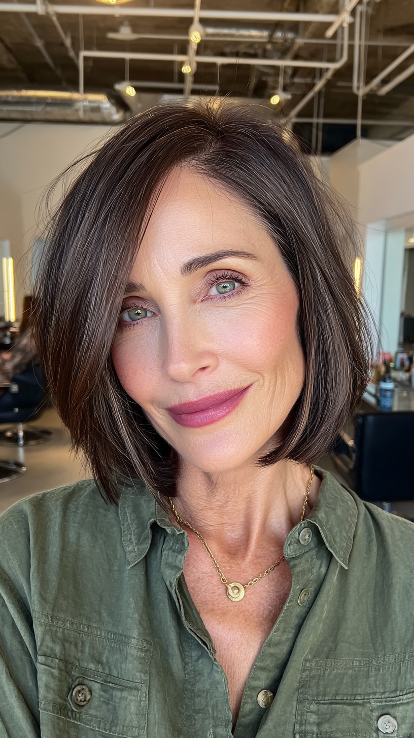 Elegant Chocolate Layered Bob for a Fresh Look
