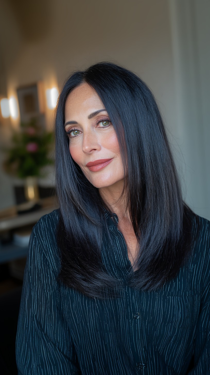 Elegant Midnight Blue Straight Layers