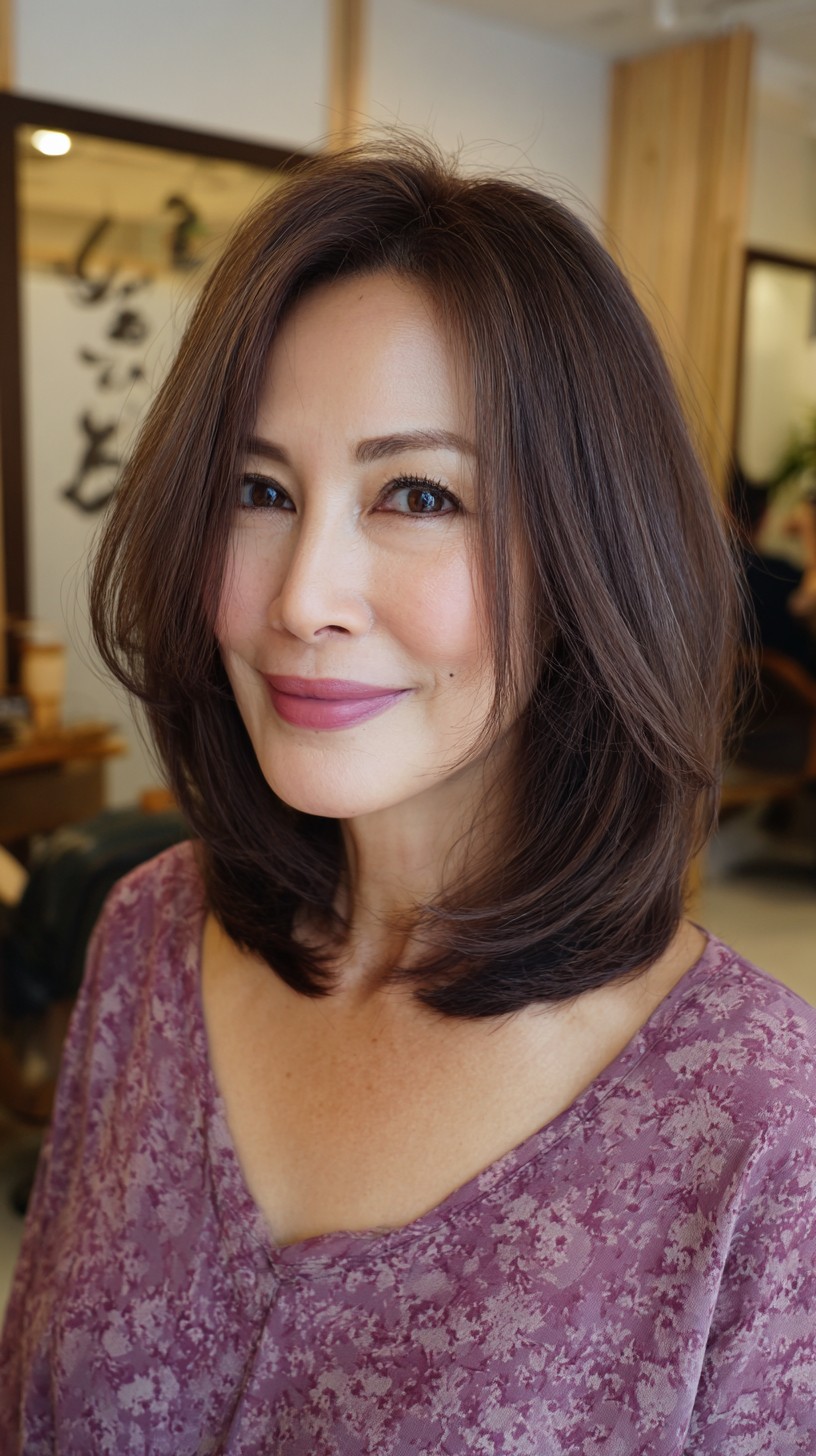 Elegant Mocha Brunette Layers with Soft Ends