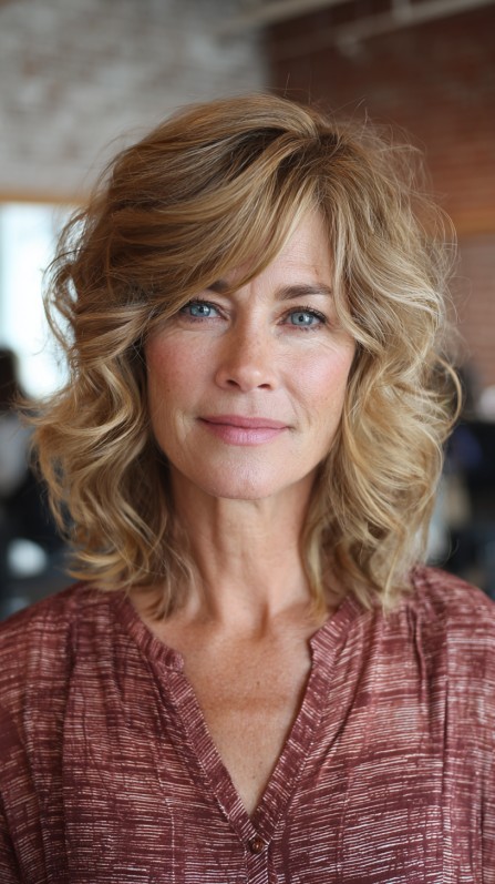 Flowing Dark Blonde Waves with Luminous Highlights