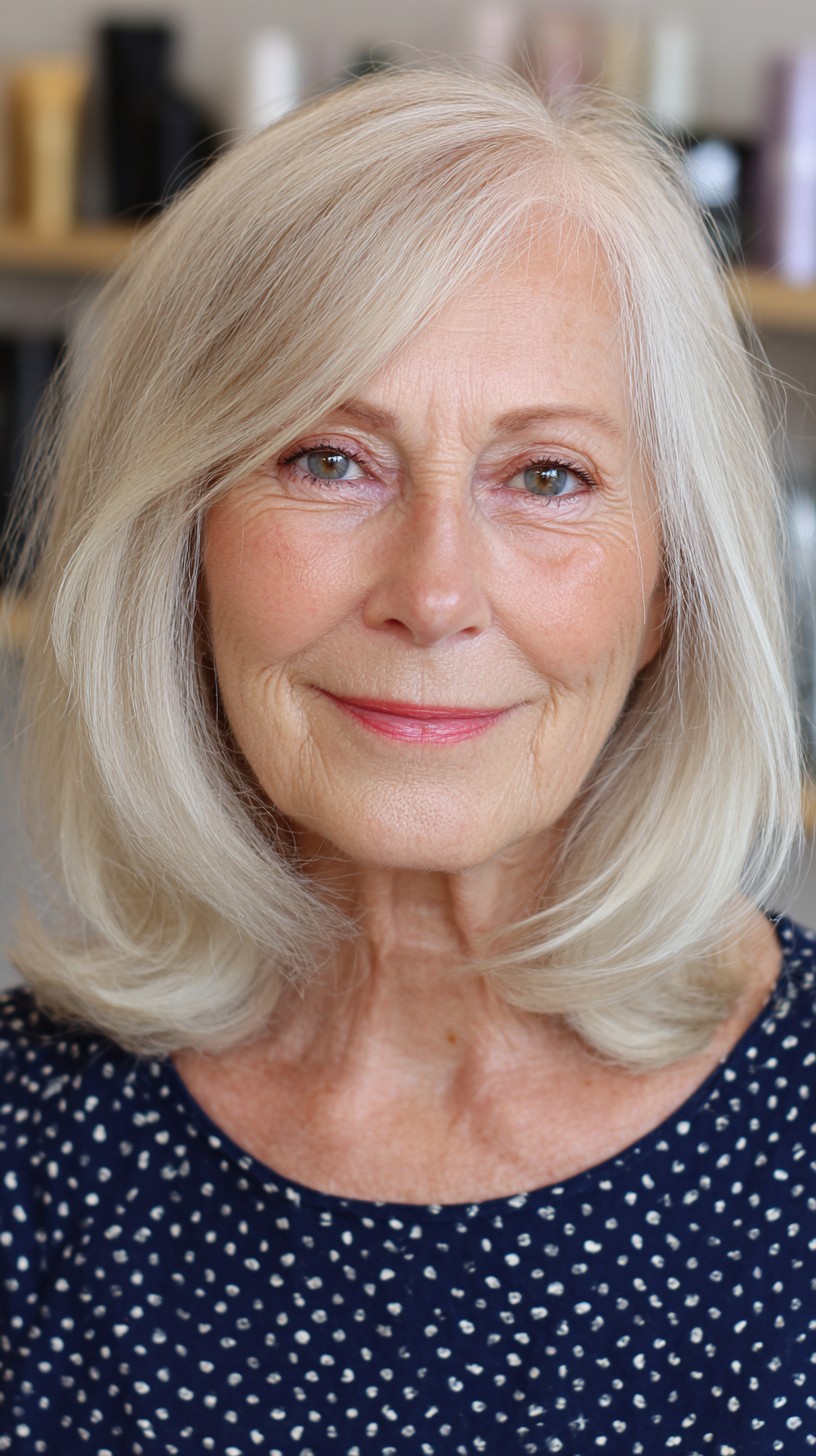 Gleaming Platinum Waves with Soft Curls