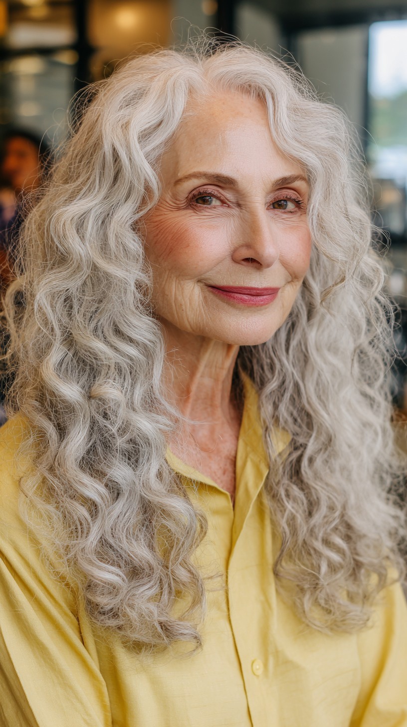 Graceful Natural Grey Curls for Elegant Volume