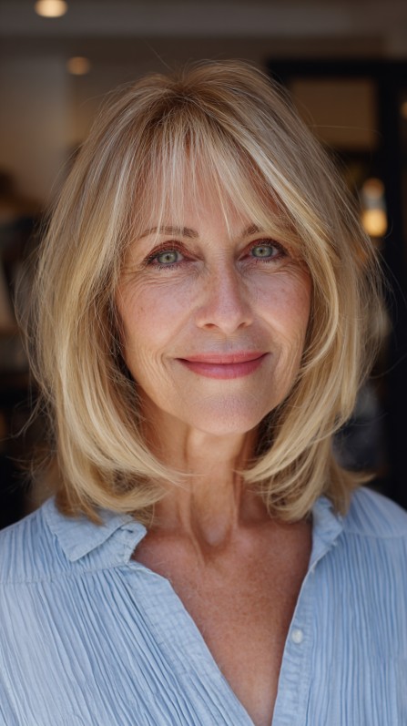 Lightweight Blonde Layers for Mature Grace