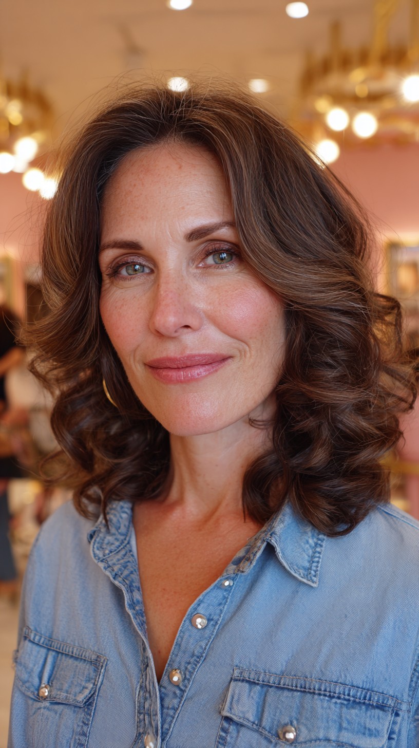 Luxurious Chocolate Waves with Dimensional Highlights