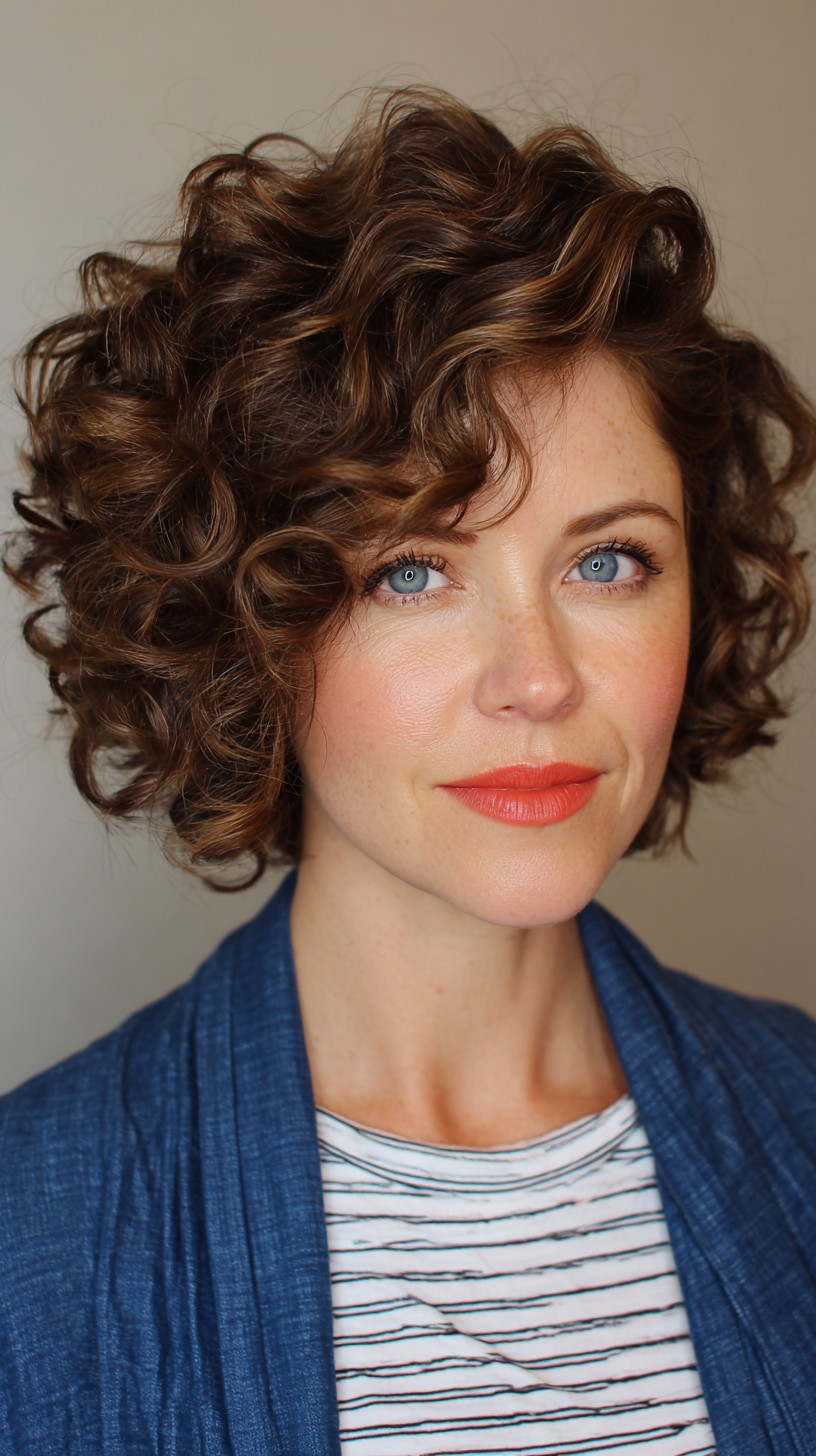Natural Auburn Spiral Curls with Volume Boost