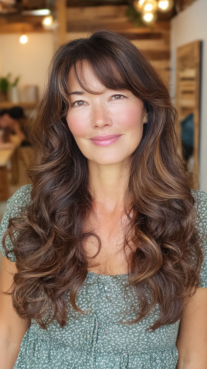 Natural Brunette Cascading Layers