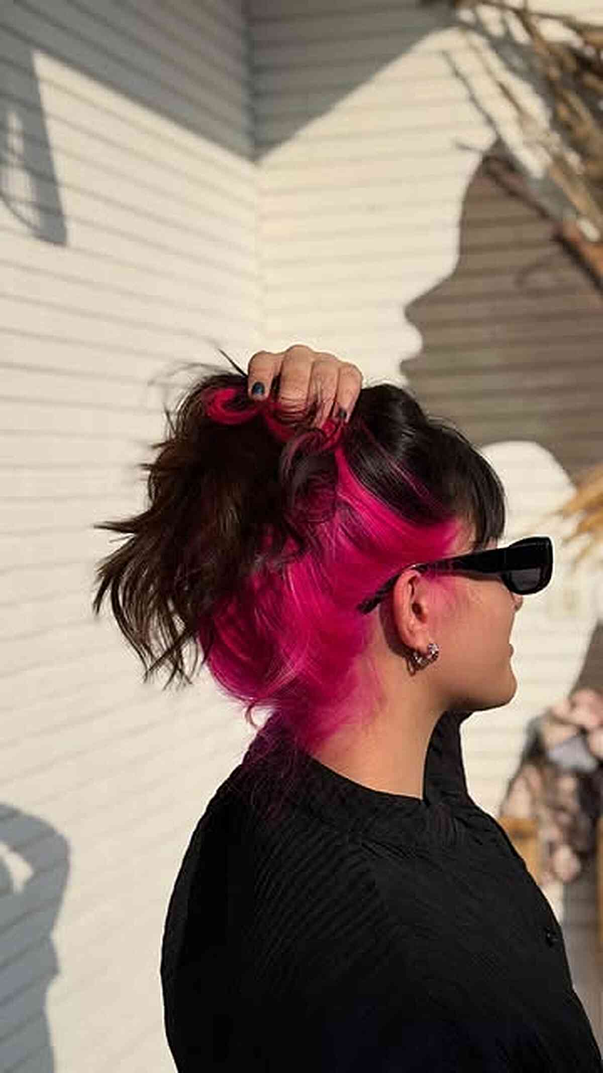 Neon Pink Peekaboo Underdye with Textured Layers