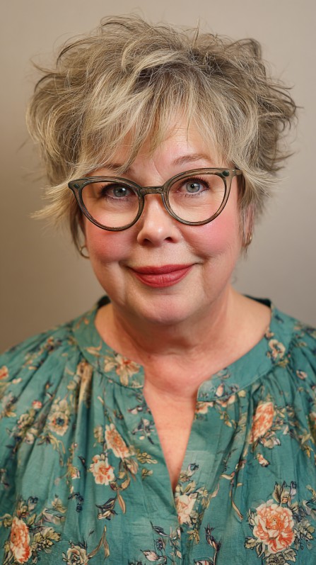 Playful Textured Pixie with Ash Blonde Tones