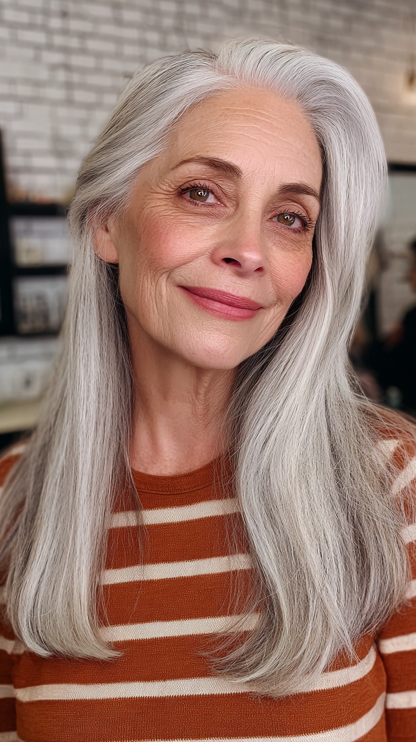 Polished Silver Mane with Sleek Layers