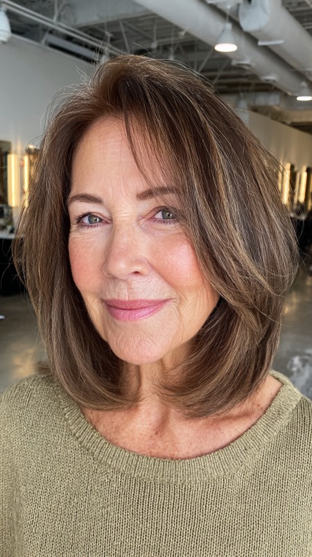 Radiant Chestnut Bob with Soft Waves