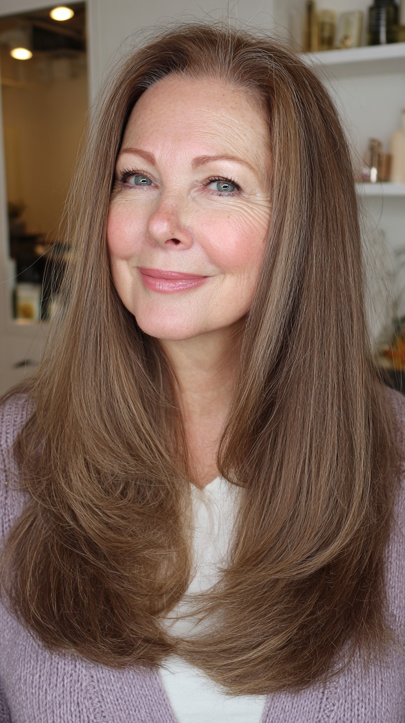 Refined Chestnut Layers With Subtle Highlights