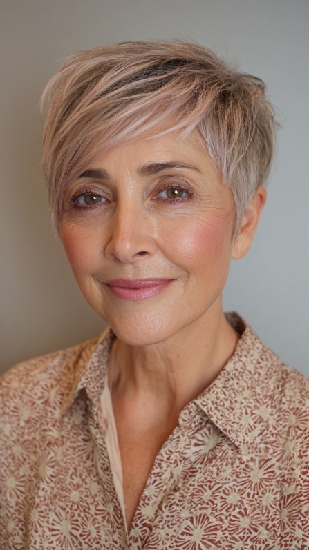 Refined Silver Pixie with Soft Textured Layers