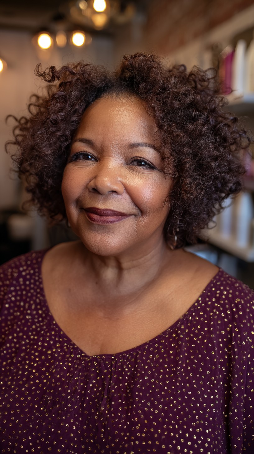 Rich Chocolate Springy Curls for Vibrant Maturity