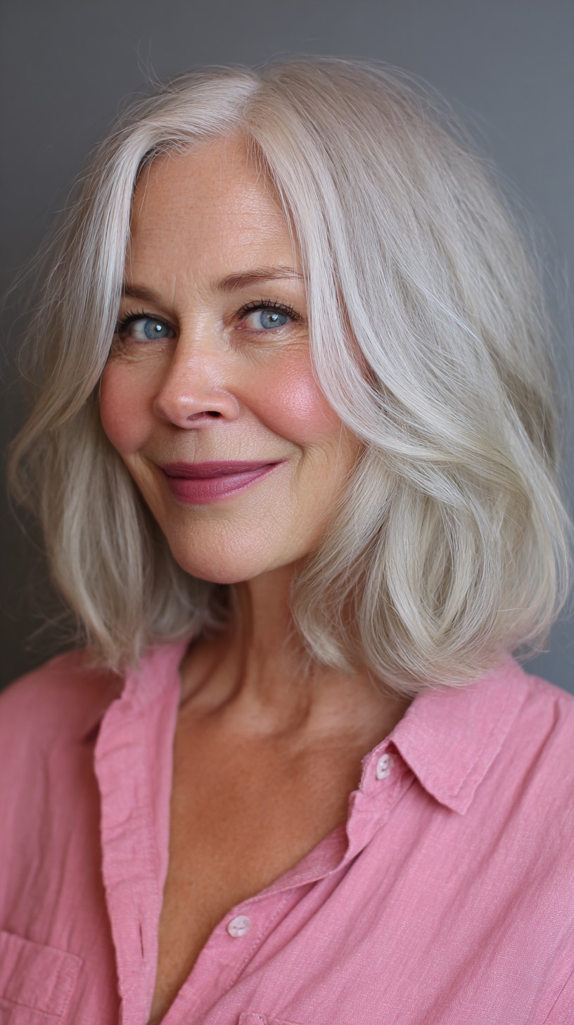 Silky Silver S-wave Bob for Luminous Shine