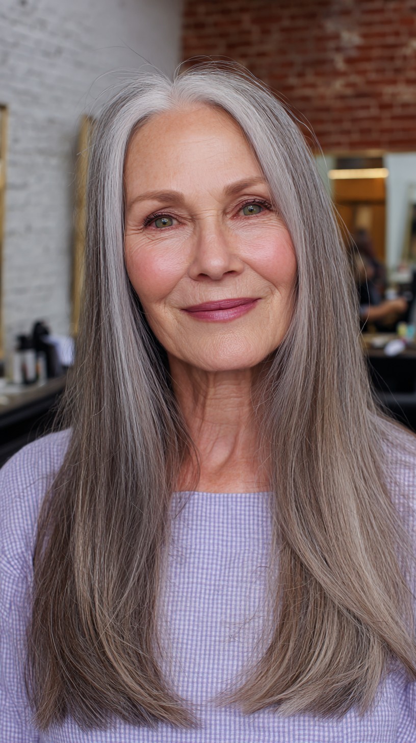 Silver Sheen Straight Cut with Natural Texture