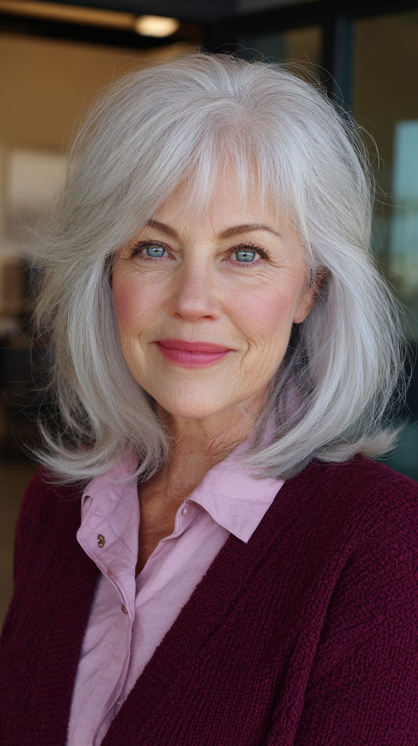 Silvery Soft Feathered Layers with Blue Highlights
