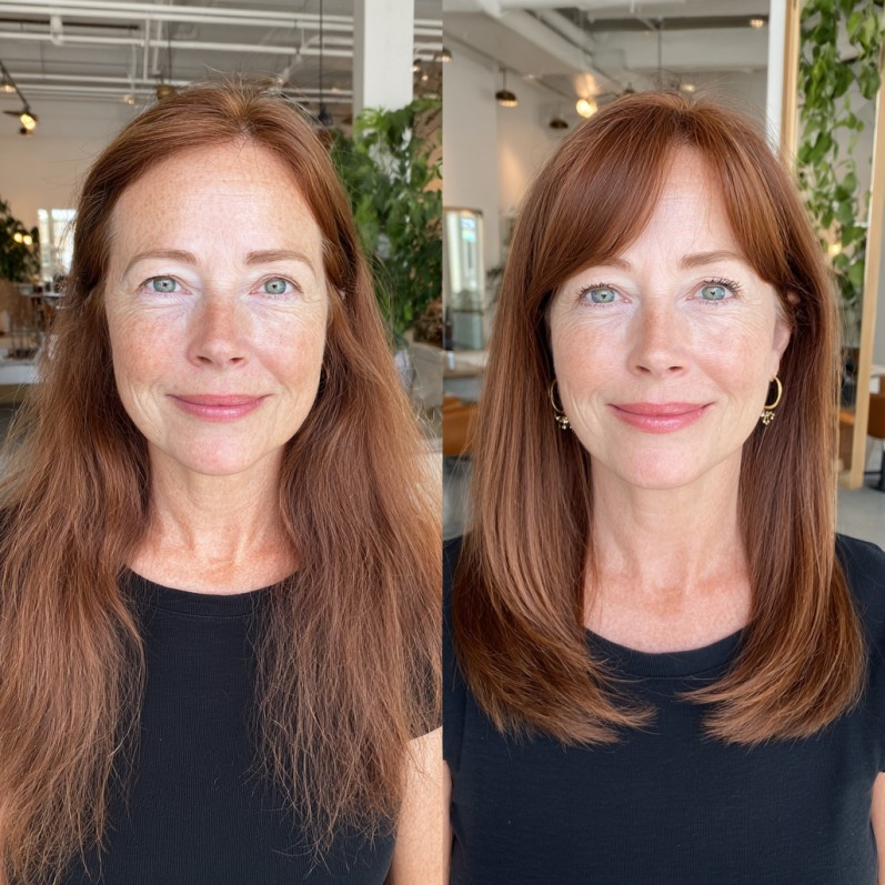 Sleek Copper Layered Lob