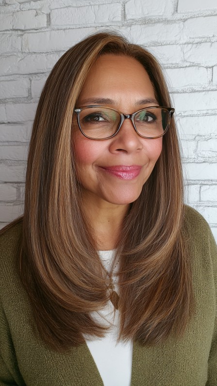 Sleek Mid-Length Chestnut Cascade with Light Feathering