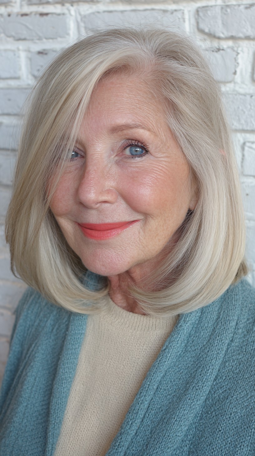 Soft Blonde Graduated Bob with Natural Roots