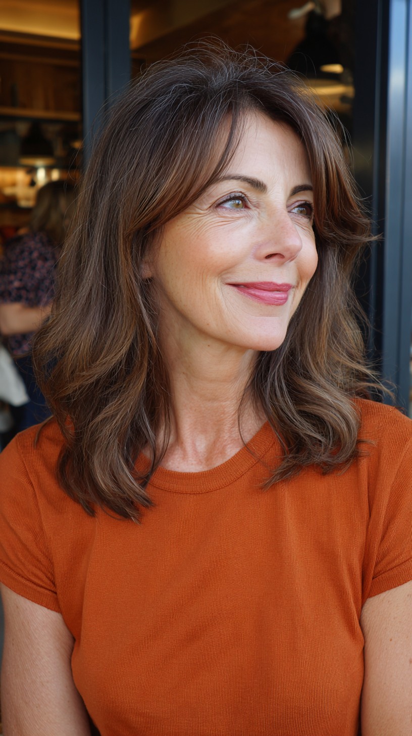 Soft Chocolate Layers with Subtle Auburn Highlights