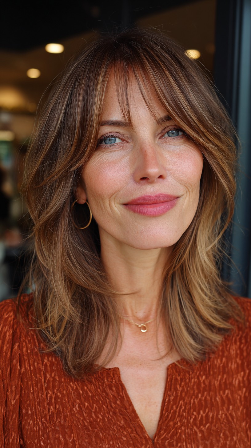 Subtle Caramel Balayage with Soft Layering