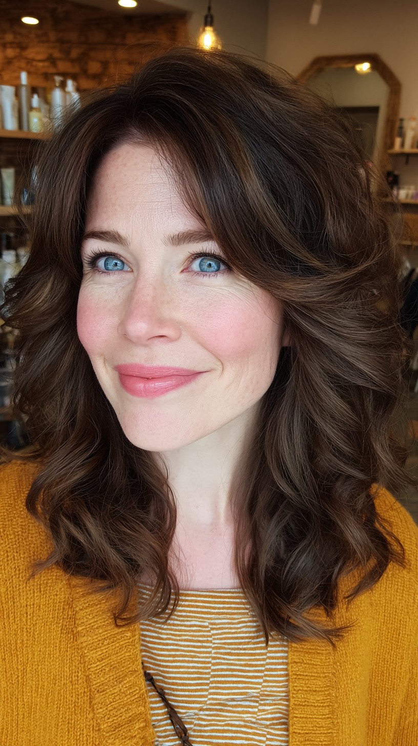 Subtle Chestnut Curls with Seamless Layers