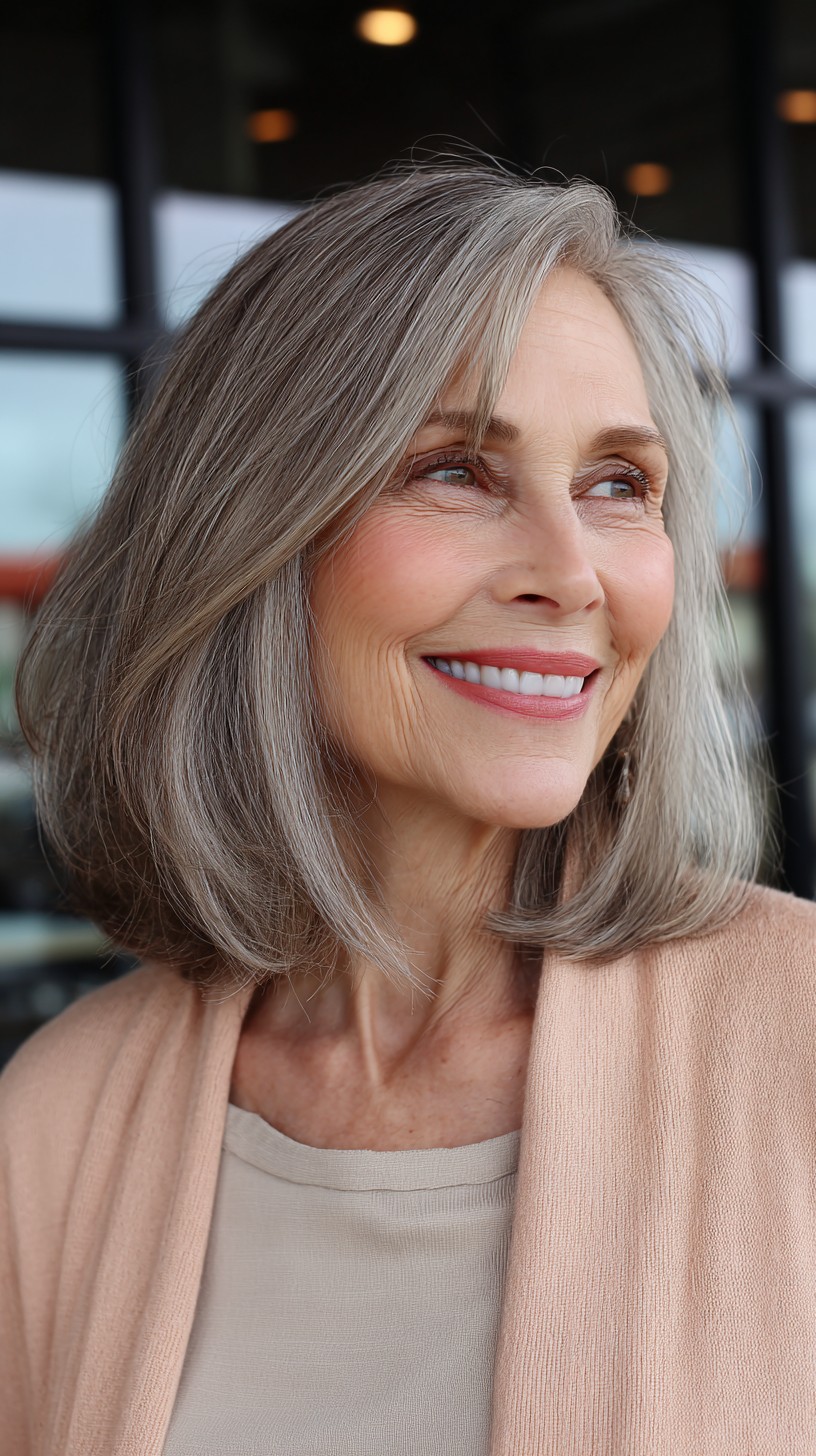 Subtle Silver Layers with Soft Face-Framing