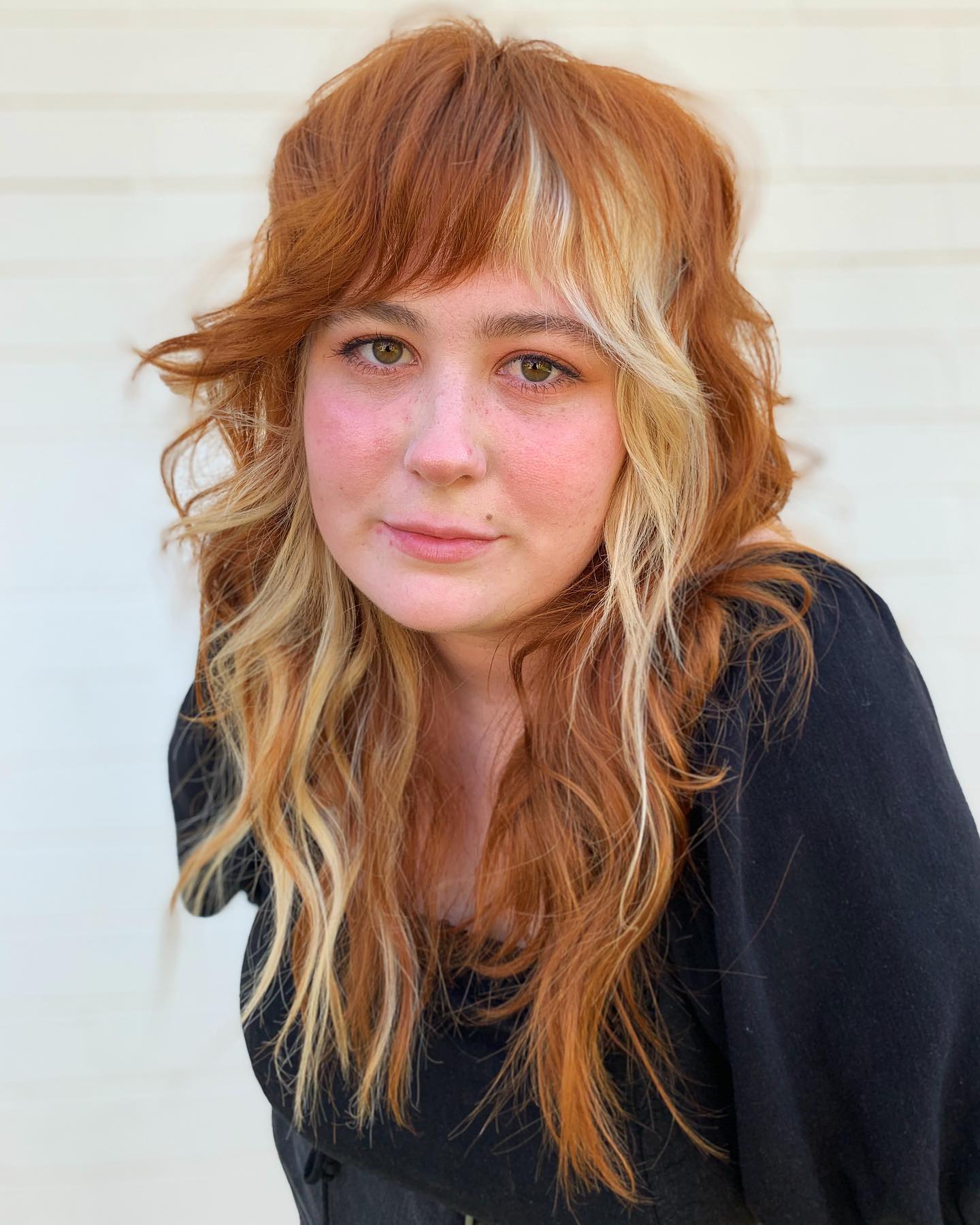 Sun-Kissed Copper Wolf Cut with Natural Flow