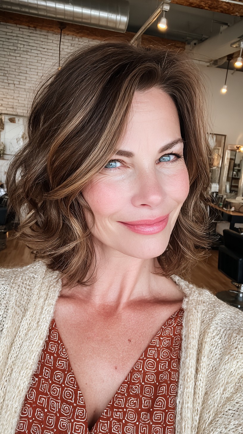 Sunkissed Brunette Waves with Soft Layers