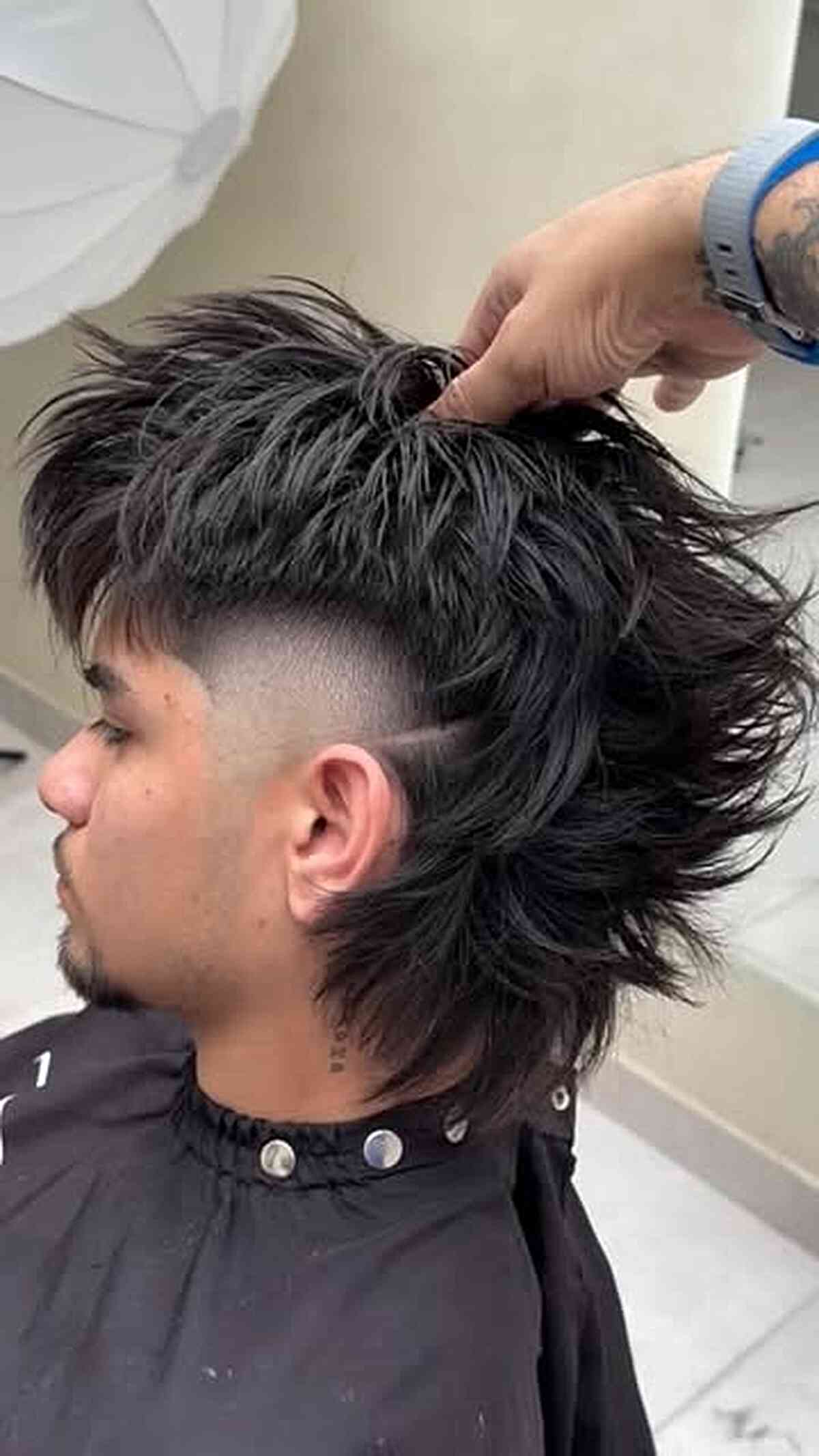 Textured Mohawk Mullet with Edgy Layers