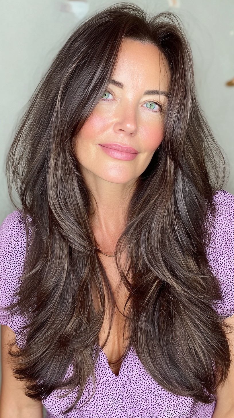 Velvety Mocha Flow with Cascading Ends