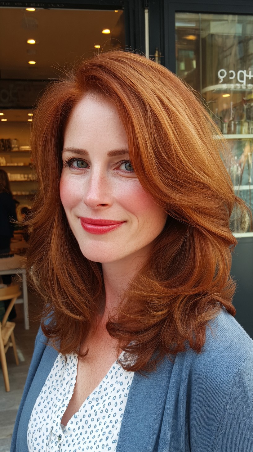 Vibrant Copper Cascading Layers