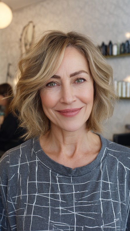 Voluminous Tousled Layers with Sunkissed Highlights