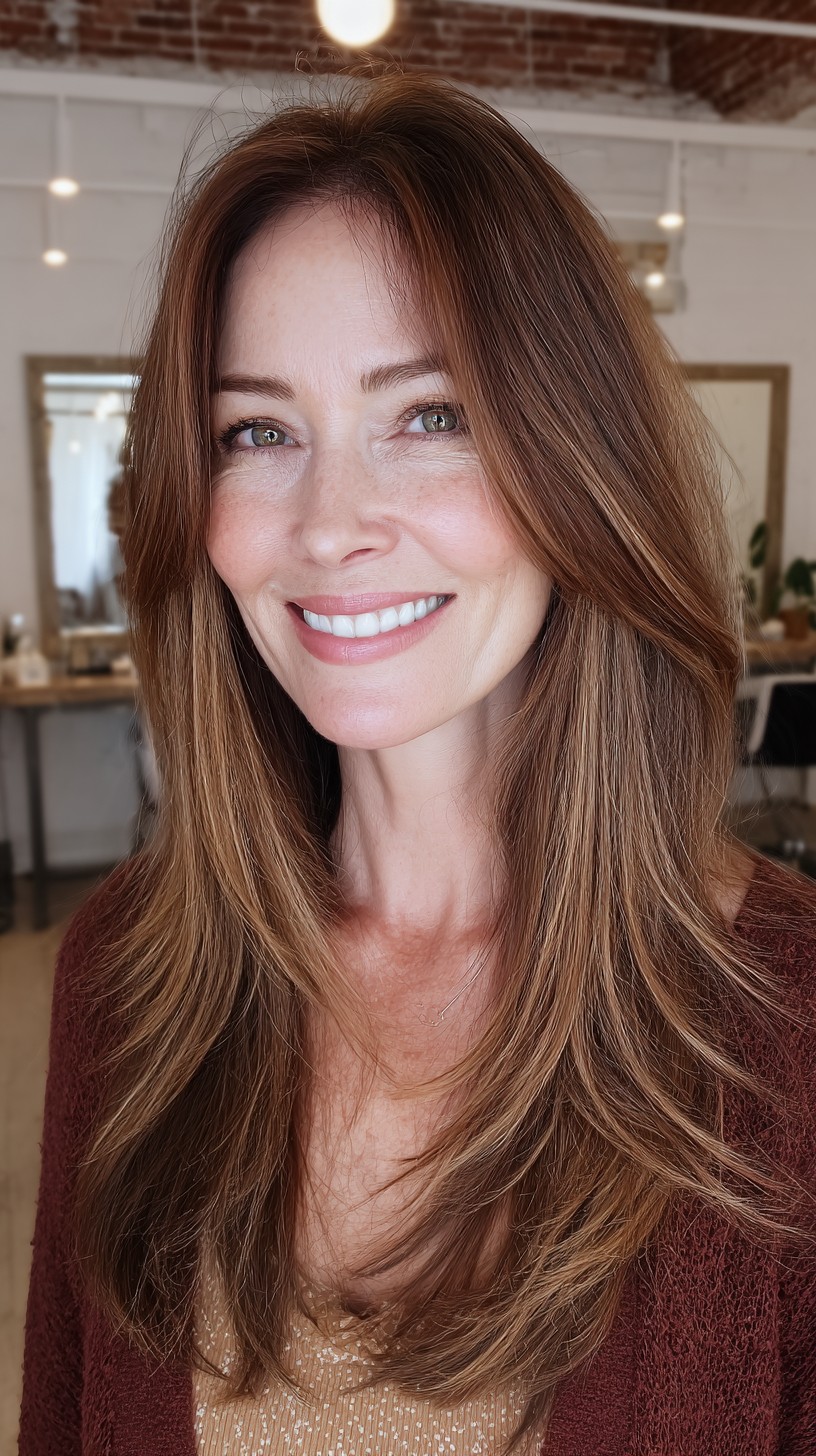 Warm Chestnut Layers with Soft Contouring