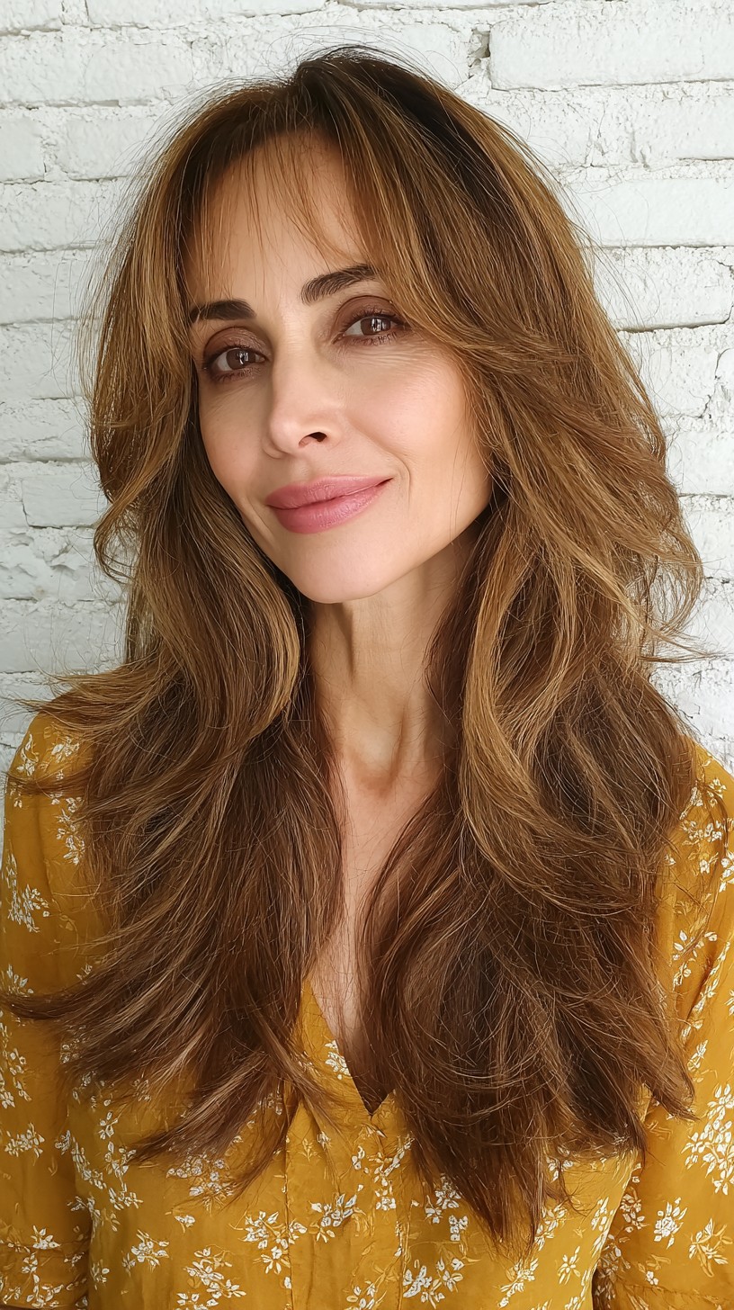 Warm Chestnut Waves with Strategic Layers