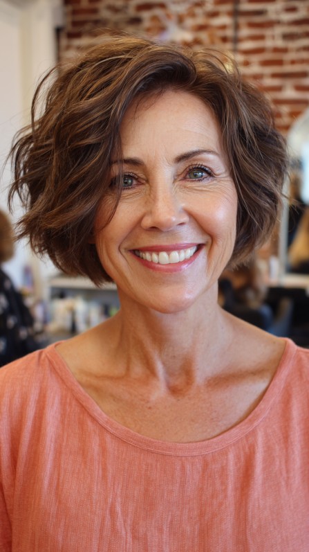 Breezy Chestnut Waves with Lightweight Volume
