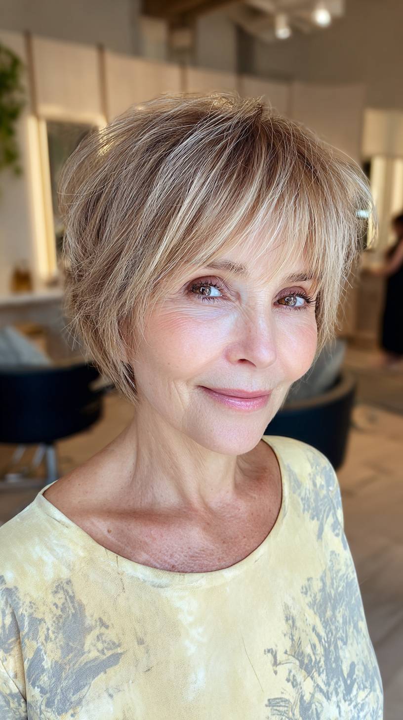 Bright and Breezy Short Blonde Wolfcut with Soft Layers