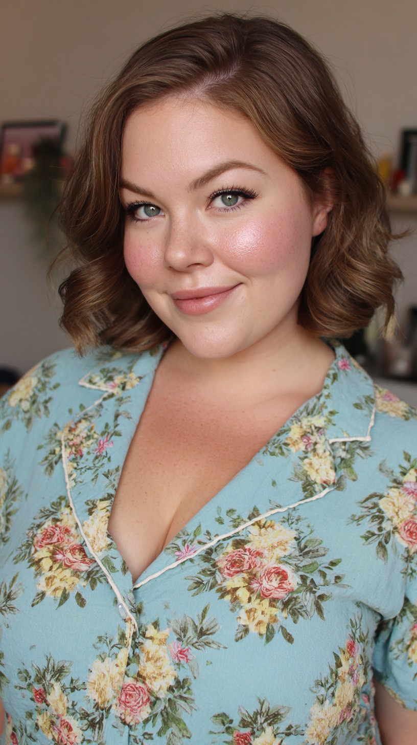 Charming Chestnut Curls with Subtle Volume