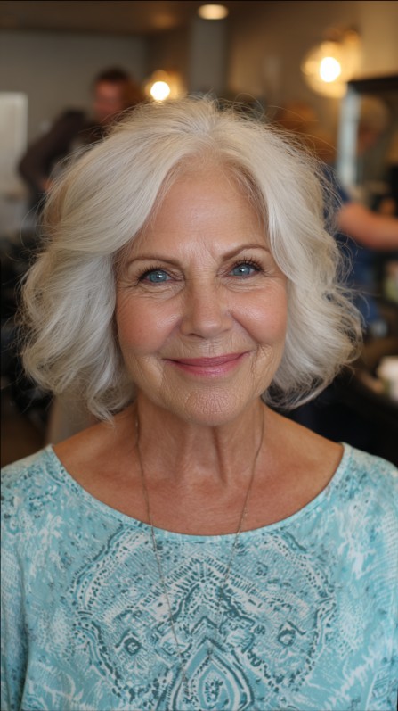 Charming Silver Waves with Gentle Layers