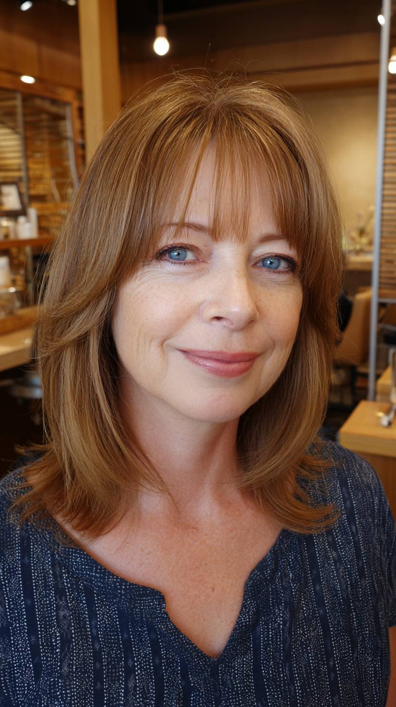 Chic Mid-Length Cut with Soft Bangs