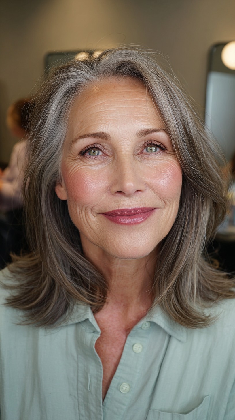 Chic Silver Waves with Gentle Tapering