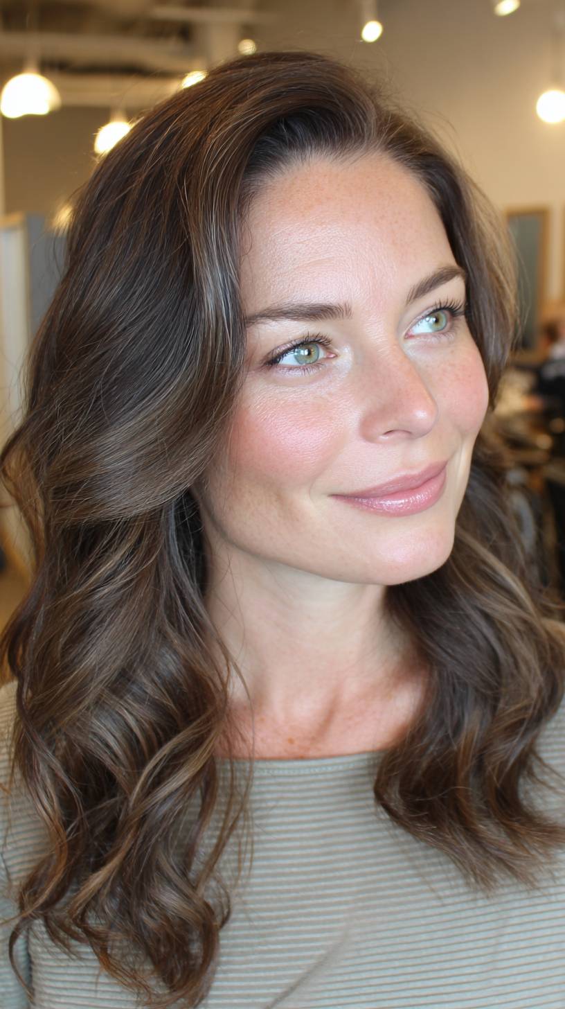 Chic Soft Waves with Natural Highlights